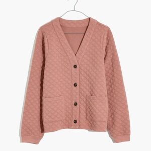 Madewell Quilted Pink Cardigan